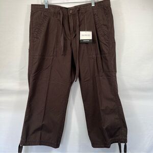 Calvin Klein Chocolate Capri Cargo Pants Cropped Mid Rise 0659